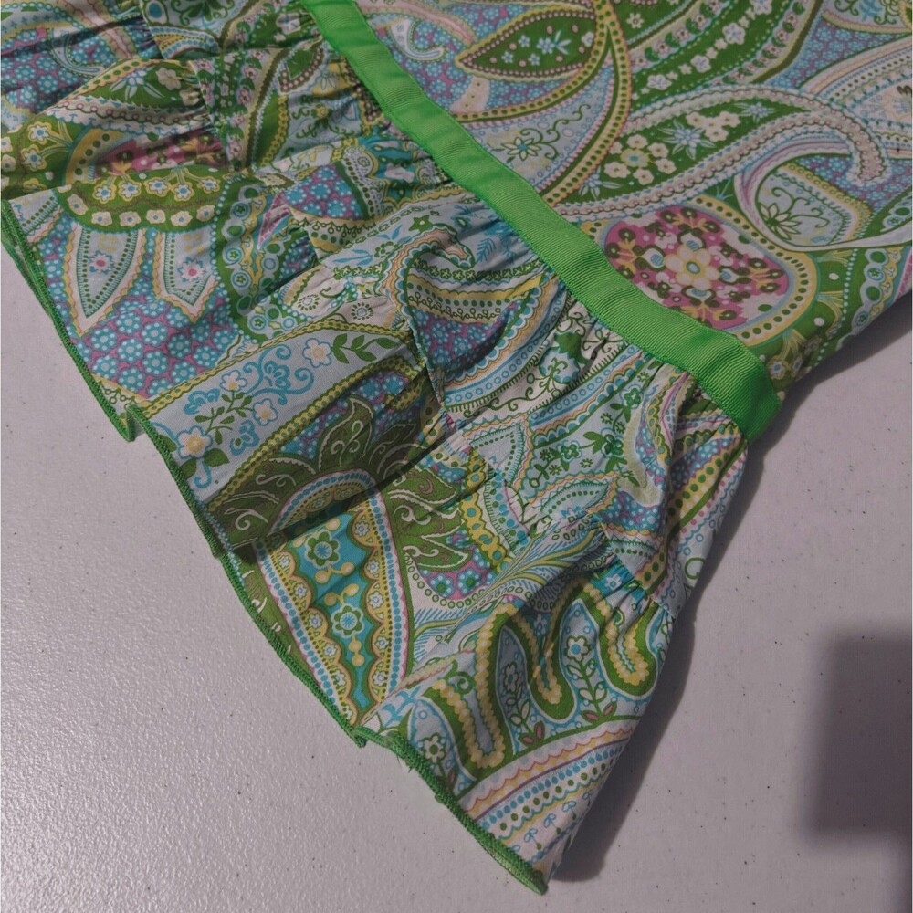 NWT Y2K Torrid Skirt Ruffle Paisley 24 Plus Elastic Green Blue Pink Trumpet New - Picture 2 of 6